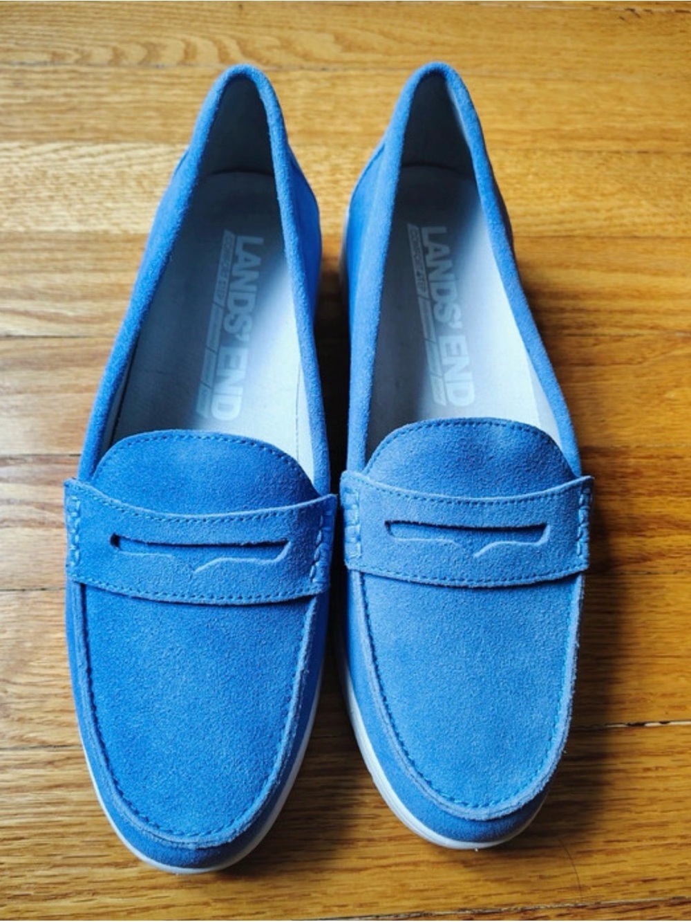 Lands' End Women's Bright Blue Suede Loafers